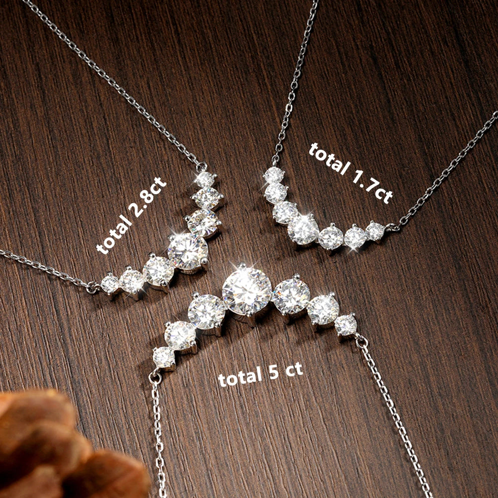The Lightfall Necklace | A 1.7ct Moissanite Pendant in Sterling Silver & 18K White Gold