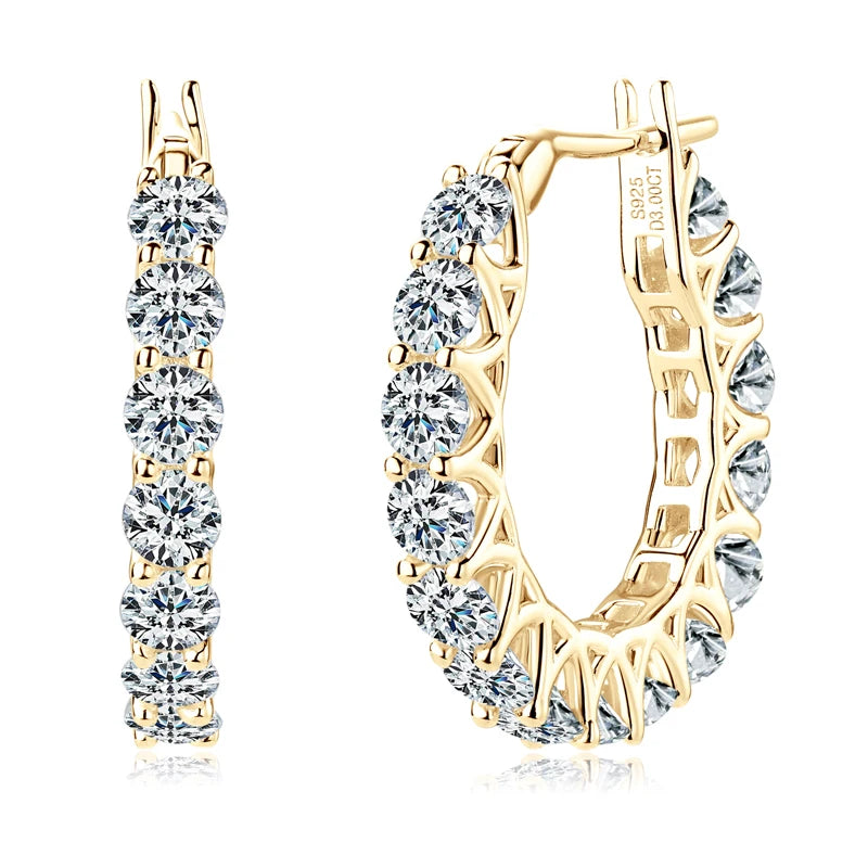 Chatelaines | Luxury Moissanite Gold Hoop Earrings