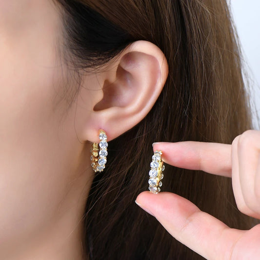 Chatelaines | Luxury Moissanite Gold Hoop Earrings
