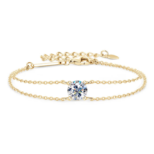 Elegant Liora | Light, Worn Softly Bracelet featuring a radiant 6.5mm moissanite, embodying subtle beauty and grace.