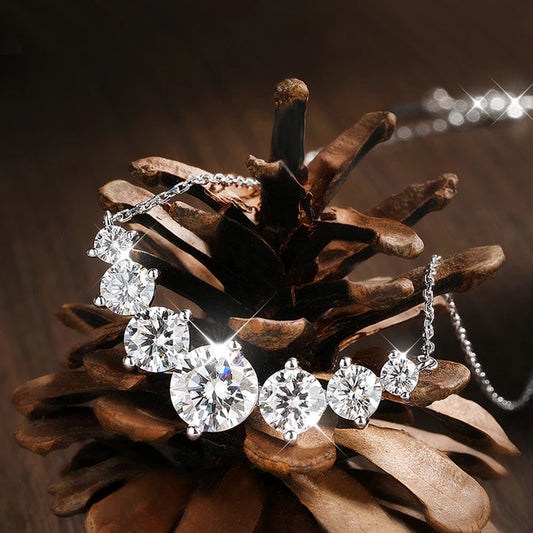 The Lightfall Necklace | A 1.7ct Moissanite Pendant in Sterling Silver & 18K White Gold