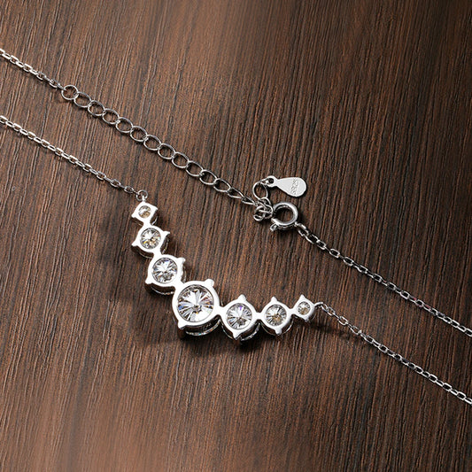 The Lightfall Necklace | A 1.7ct Moissanite Pendant in Sterling Silver & 18K White Gold
