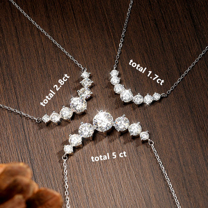 The Lightfall Necklace | A 1.7ct Moissanite Pendant in Sterling Silver & 18K White Gold