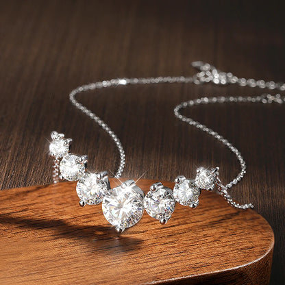 The Lightfall Necklace | A 1.7ct Moissanite Pendant in Sterling Silver & 18K White Gold